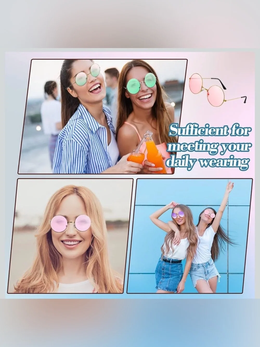 36 Piece Set Hippie 70’s Round Classic Disco Sunglasses in Every Color